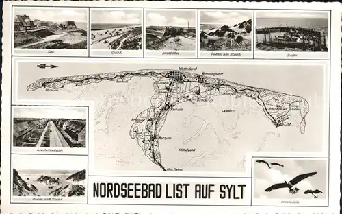 List Sylt mit Landkarte Kat. List