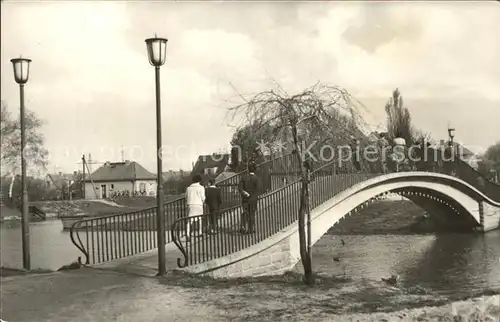 Senftenberg Niederlausitz Bruecke ueber die Schwarze Elster Kat. Senftenberg