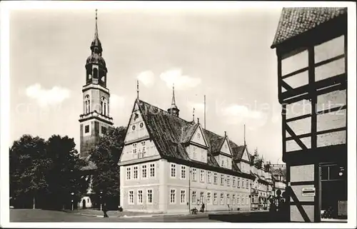 Celle Niedersachsen Rathaus und Stadtkirche Kat. Celle