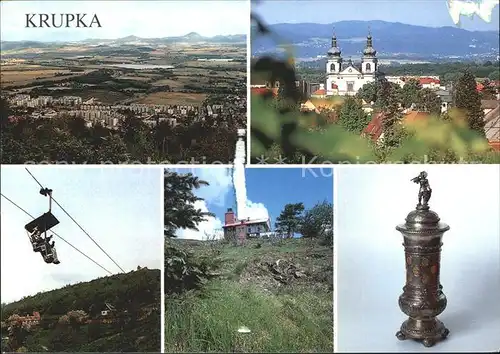 Krupka Seilbahn Kirchen Berghaus Kat. Graupen