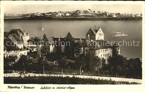 Meersburg Bodensee Schloss mit Alpen Kat. Meersburg