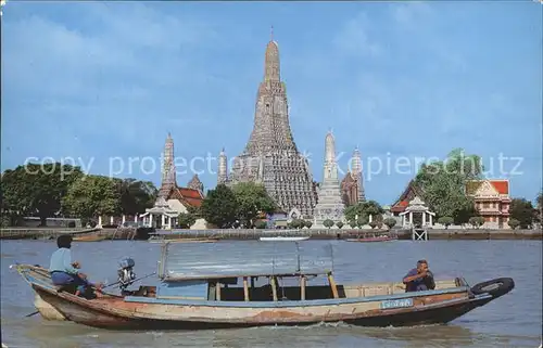 Bangkok Temple of Dawn mit Boot Kat. Bangkok