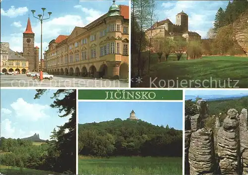 Jicin mit Sandsteinfelsen und Burg Kat. Jicin
