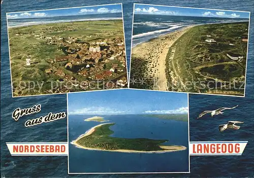 Langeoog Nordseebad Fliegeraufnahme Strand Kat. Langeoog