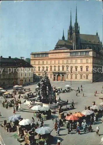 Brno Bruenn Parnas Brunnen mit Dom  Kat. Brno