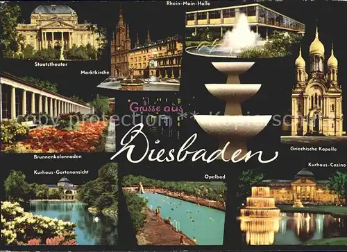 Wiesbaden Griechische Kapelel Kurhaus Casino Rhein Main Halle Kat. Wiesbaden