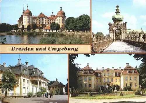 Dresden Barockmuseum Schloss Moritzburg Zwingerterrasse Kronentor  Kat. Dresden Elbe