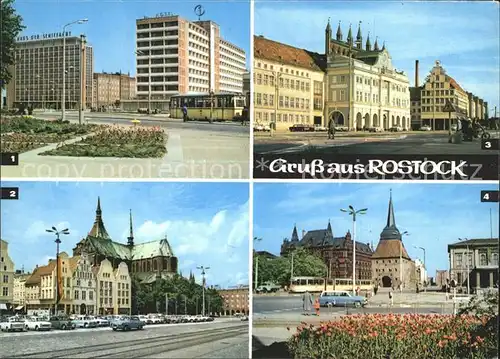 Rostock Mecklenburg Vorpommern Interhotel Warnow Haus Schiffahrt Karl Marx Platz Rathaus  Kat. Rostock