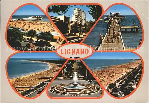 Lignano Strand Anlegestelle Brunnen  Kat. Lignano