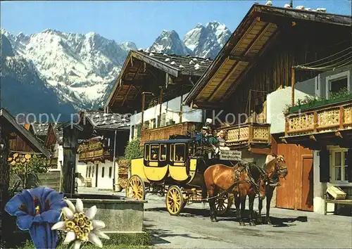Garmisch Partenkirchen Postkutsche Fruehlingsstrasse Kat. Garmisch Partenkirchen