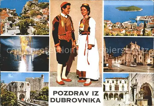 Dubrovnik Ragusa Tracht Feuerwerk  Kat. Dubrovnik