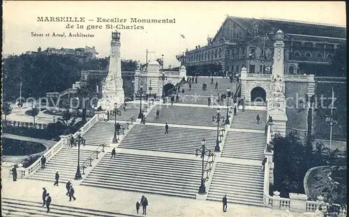 Marseille Escalier Monumental de la Gare St Charles Kat. Marseille