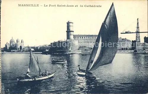 Marseille Le Fort Saint Jean et la Cathedrale Kat. Marseille