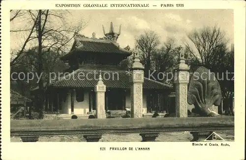 Paris Exposition Coloniale Internationale  Pavillon de L`Annan  Kat. Paris