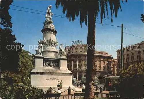 Genova Genua Liguria Piazza Acquacerde e Monumento a C. Colombo Kat. Genova