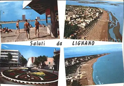 Lignano Fliegeraufnahme Strand Brunnen Kat. Lignano