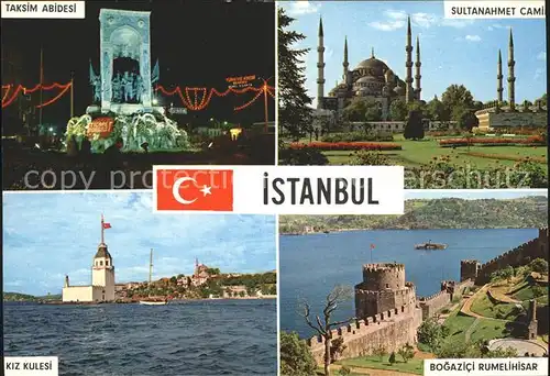 Istanbul Constantinopel Kiz Kulesi Taksim Abidesi Sultanahmet Cami Kat. Istanbul