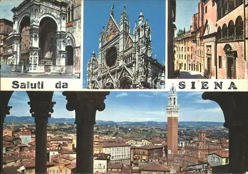Siena Fassade Dom Gasse Blick ueber die Stadt Kat. Siena