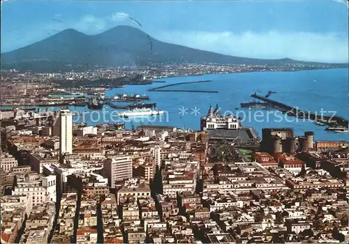 Napoli Neapel Veduta panoramica da San Martino Porto Vesuvio Volcano Kat. Napoli