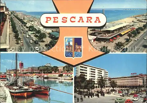 Pescara Strand Promenade Hafen Strassenpartie Kat. Pescara