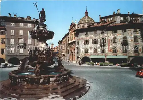 Trento Piazza Duomo Fontana del Nettuno Casa Rella Kat. Trento