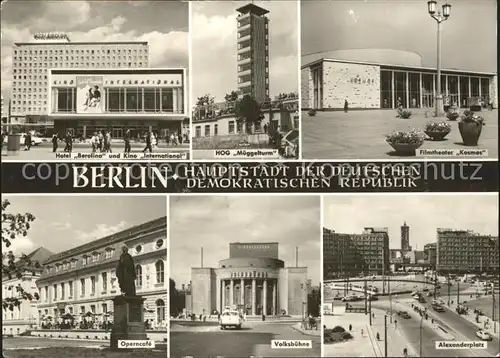 Berlin Hotel Berolina Kino HOG Mueggelturm Filmtheater Kosmos Operncafe Denkmal Volksbuehne Alexanderplatz Kat. Berlin