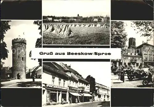 Beeskow Turm Felder Strassenpartie Platz Kat. Beeskow