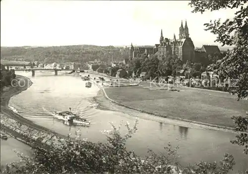 Meissen Elbe Sachsen Panorama Blick von Proschwitz Dom Kat. Meissen