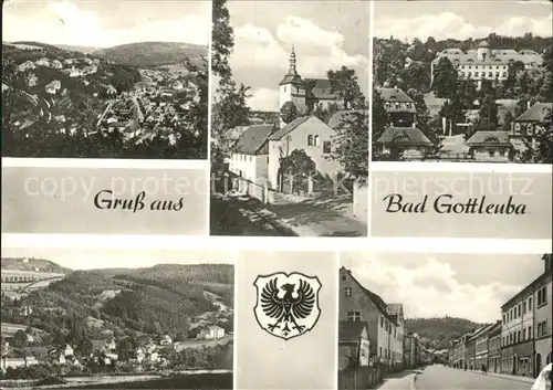 Bad Gottleuba Berggiesshuebel Teilansichten Kirche Hauptstrasse Wappen Kat. Bad Gottleuba Berggiesshuebel