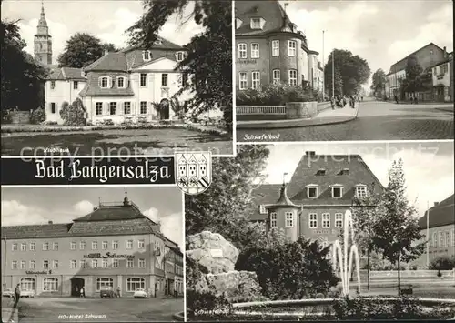 Bad Langensalza Klubhaus Kirche Schwefelbad Springbrunnen HO Hotel Schwan Kat. Bad Langensalza