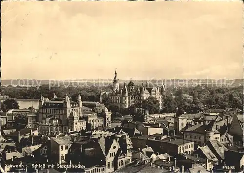 Schwerin Mecklenburg Schloss mit Staatstheater Kat. Schwerin