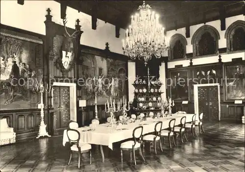 Wernigerode Harz Feudalmuseum Schloss Festsaal Kronleuchter Gemaelde Kat. Wernigerode