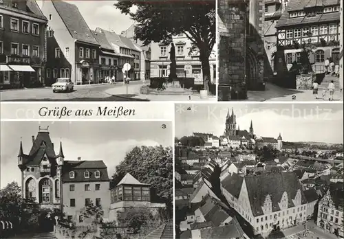 Meissen Elbe Sachsen Rathenauplatz Gaststaette Burg Frauenkirche Kat. Meissen
