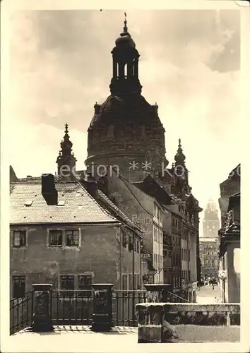 Dresden Frauenkirche vor der Zerstoerung Kat. Dresden Elbe