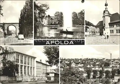 Apolda Viadukt Lohteich Rathaus Ingenierschule Teilansicht Kat. Apolda