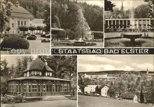 Bad Elster Badehaus HO Badecafe Wandelhalle Springbrunnen HOG Waldquelle Kat. Bad Elster