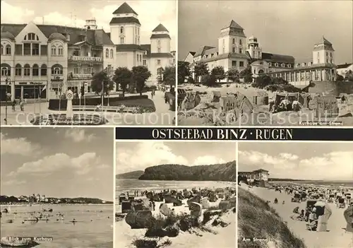 Binz Ruegen Strandpromenade Uhr Kurhaus Strand Kat. Binz