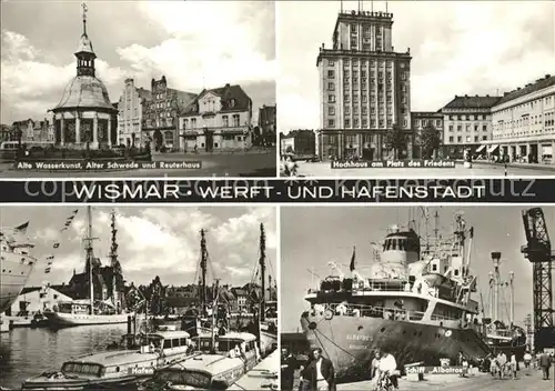 Wismar Mecklenburg Alte Wasserkunst Alter Schwede Reuterhaus Hochhaus Platz des Friedens Hafen Schiff Albatros