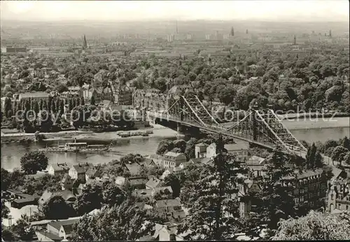 Dresden Panorama Blick von den Loschwitzhoehen Bruecke Kat. Dresden Elbe