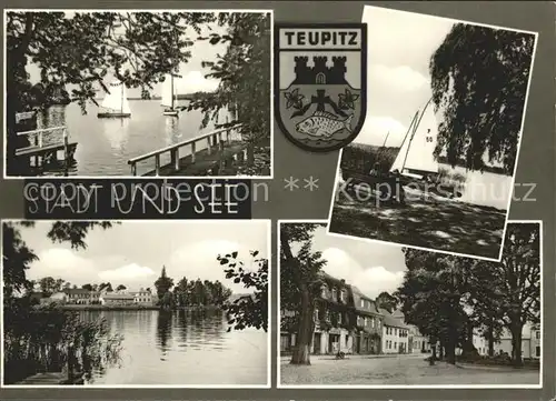 Teupitz Ortspartie See Segelboot Wappen Kat. Teupitz