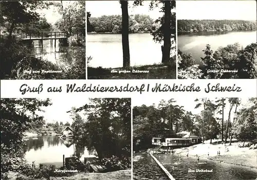 Waldsieversdorf Steg Papillensee Daebersee Karpfenteich Volksbad Kat. Waldsieversdorf