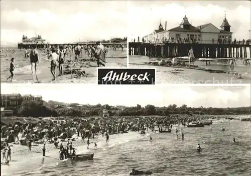 Ahlbeck Ostseebad Strand Seebruecke Kat. Heringsdorf Insel Usedom