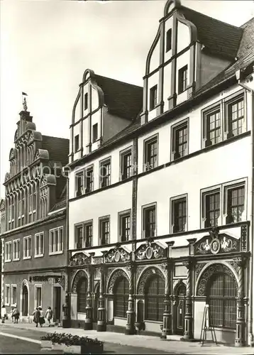 Weimar Thueringen Cranachhaus Stadthaus Marktplatz Fassadenmalerei Kat. Weimar