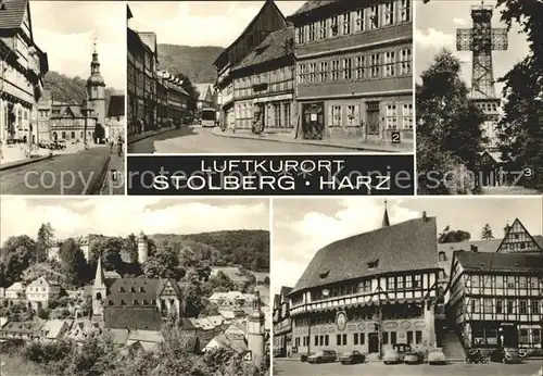 Stolberg Harz Rittergasse Saigerturm Markt Josephshoehe Aussichtsturm Rathaus Kat. Stolberg Harz