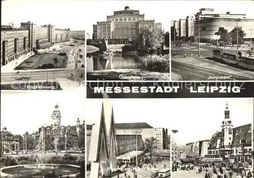 Leipzig Ringbebauung Opernhaus Konsument Rathaus Messe Markt Kat. Leipzig