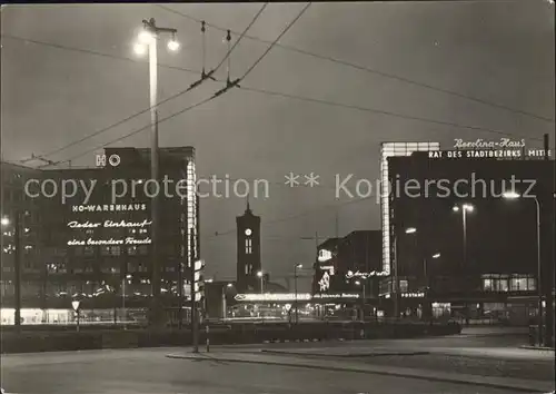 Berlin Alexanderplatz Nachtaufnahme Kat. Berlin