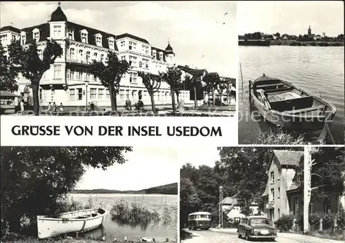 Usedom Hotel Restaurant Uferpartie Boot Strassenpartie Kat. Usedom