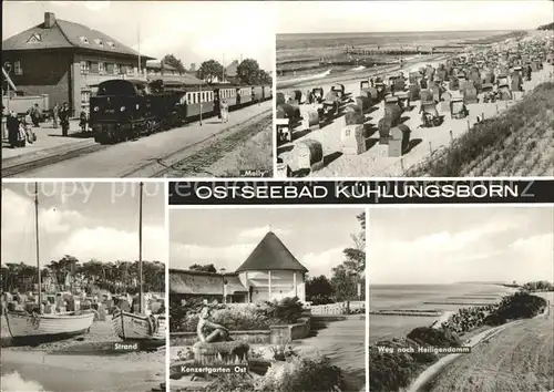 Kuehlungsborn Ostseebad Baederbahn Molly Dampflokomotive Strand Konzertgarten Weg nach Heiligendamm Kat. Kuehlungsborn