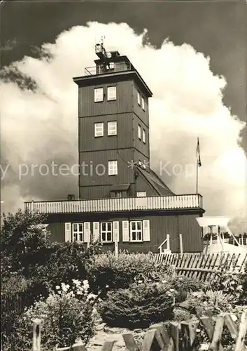 Oberwiesenthal Erzgebirge Wetterwarte mit botanischem Garten auf dem Fichtelberg Kat. Oberwiesenthal