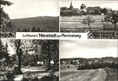 Neustadt Rennsteig Panorama Reischeltal Haube Ortsansicht Kirche Kurpark Platz der Einheit OT Kahlert Kat. Neustadt Rennsteig